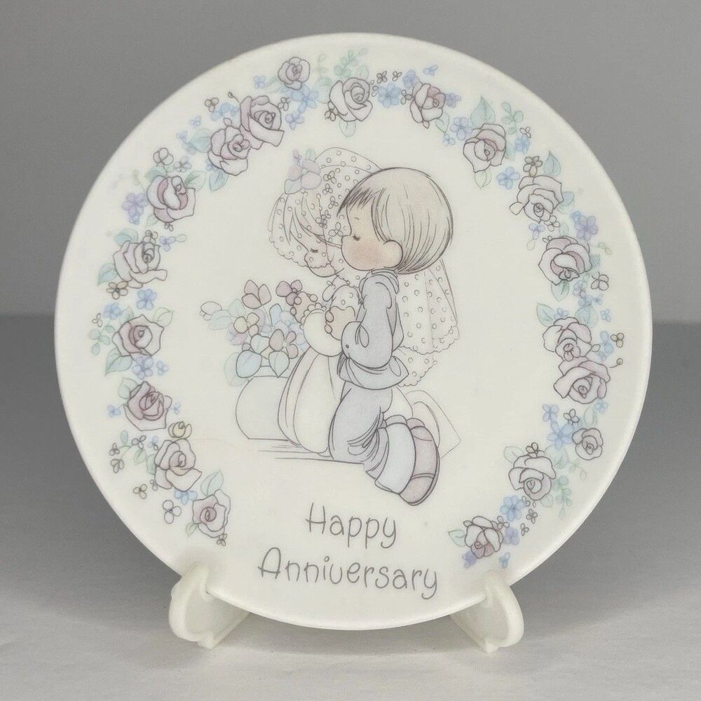 Precious Moments 1989 "HAPPY ANNIVERSARY" 4 Inch Plate Limited Edition